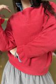 Conrad Batwing Ruffle Cuff Knit Soft Red